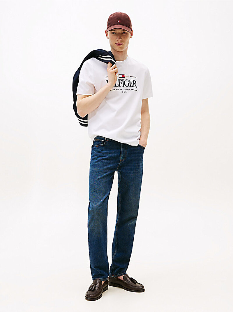 Erkek Icon Hilfiger T-shirt  Beyaz  MW0MW39585YBR
