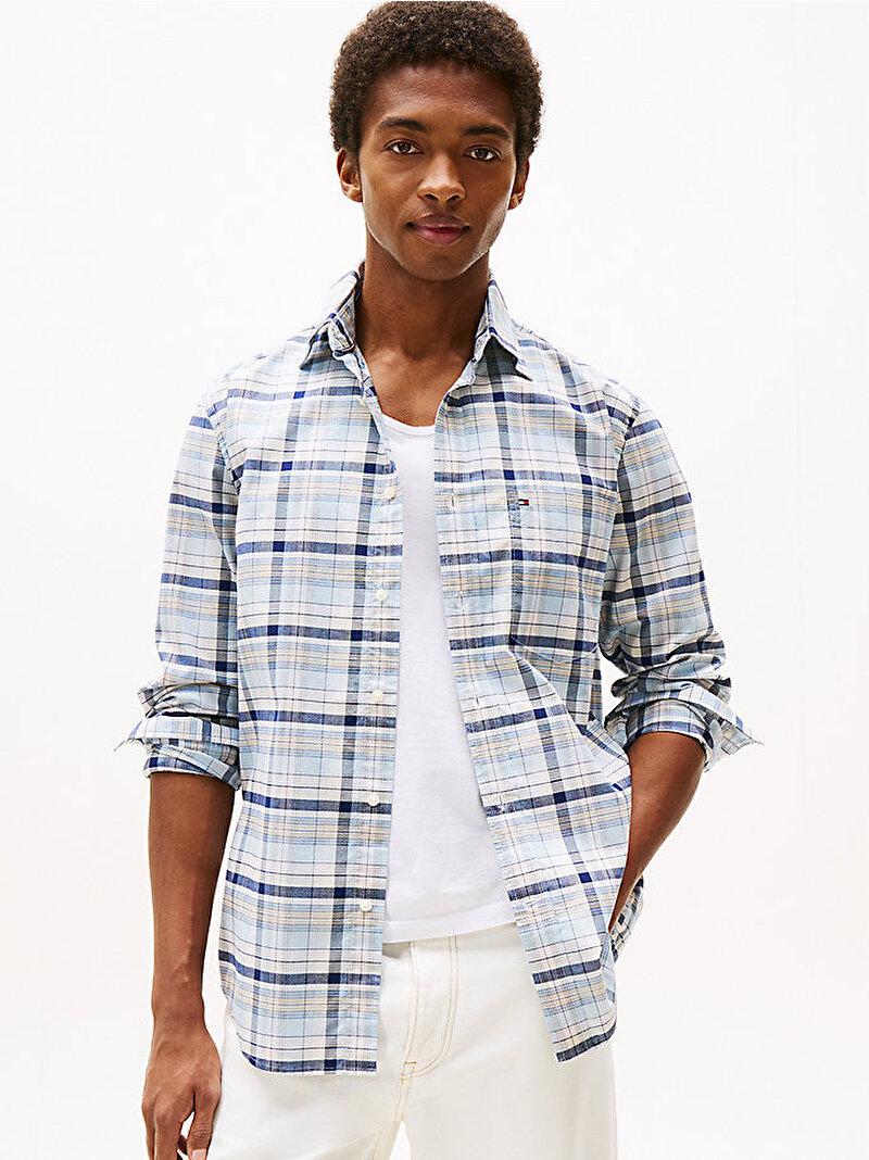 Erkek Oxford Multi Gömlek Çok renkli MW0MW394630QJ