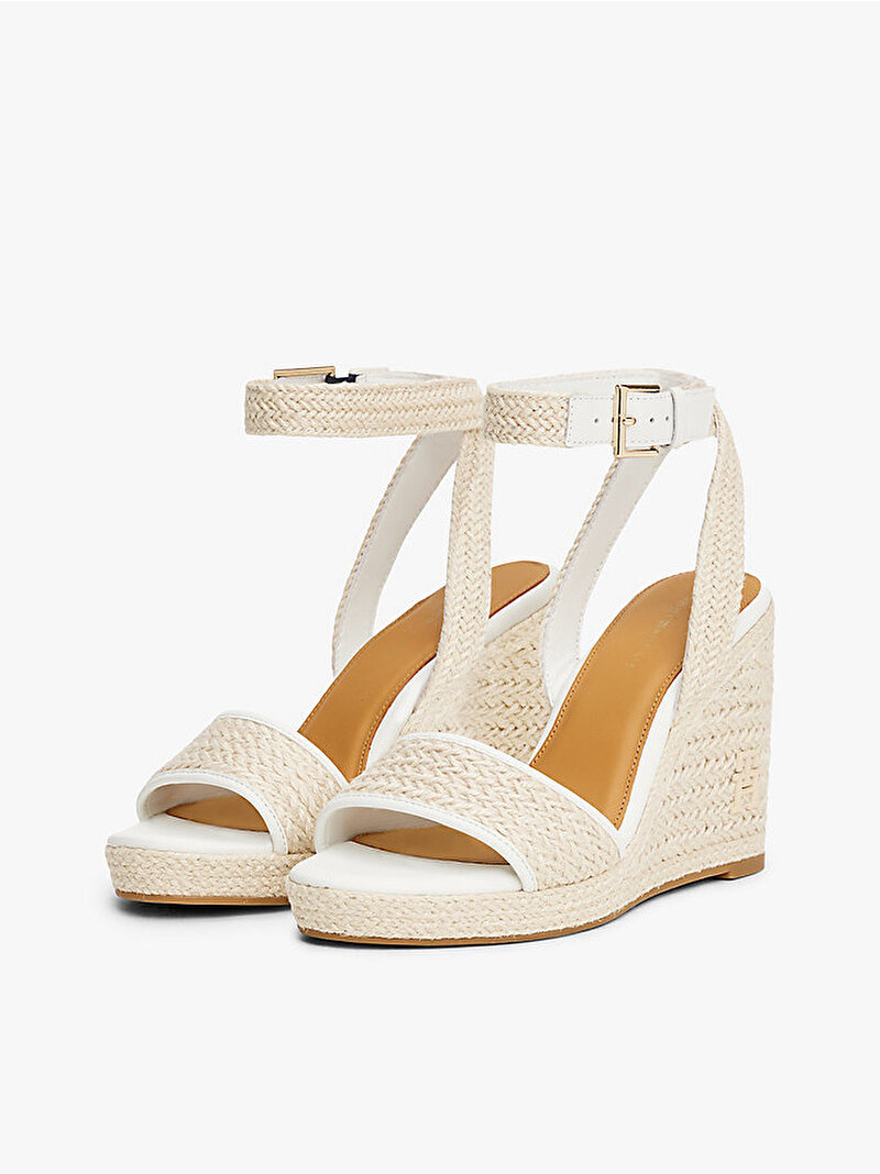 Kadın TH Rope Espadril Topuklu Ayakkabı Ekru FW0FW07926YBL