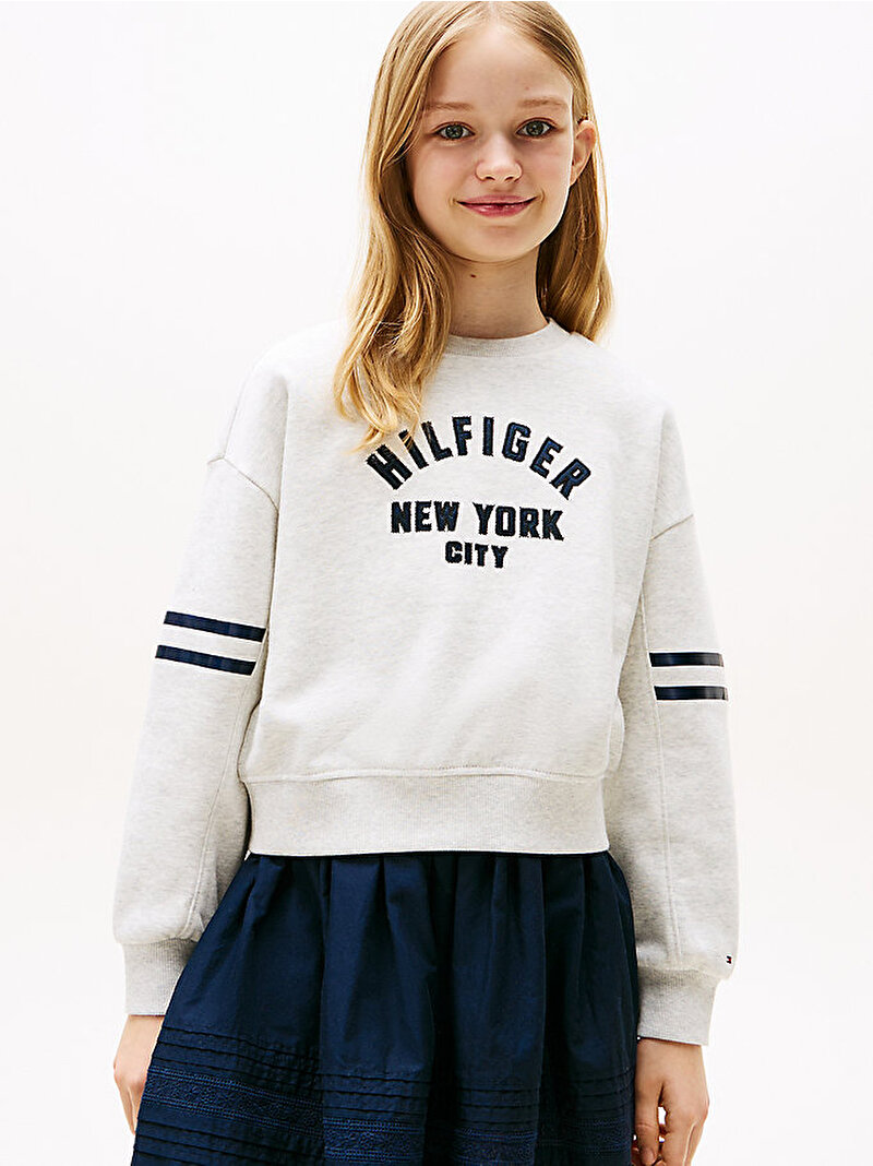 Kız Çocuk Hilfiger Batwing Sweatshirt Gri KG0KG08746P09