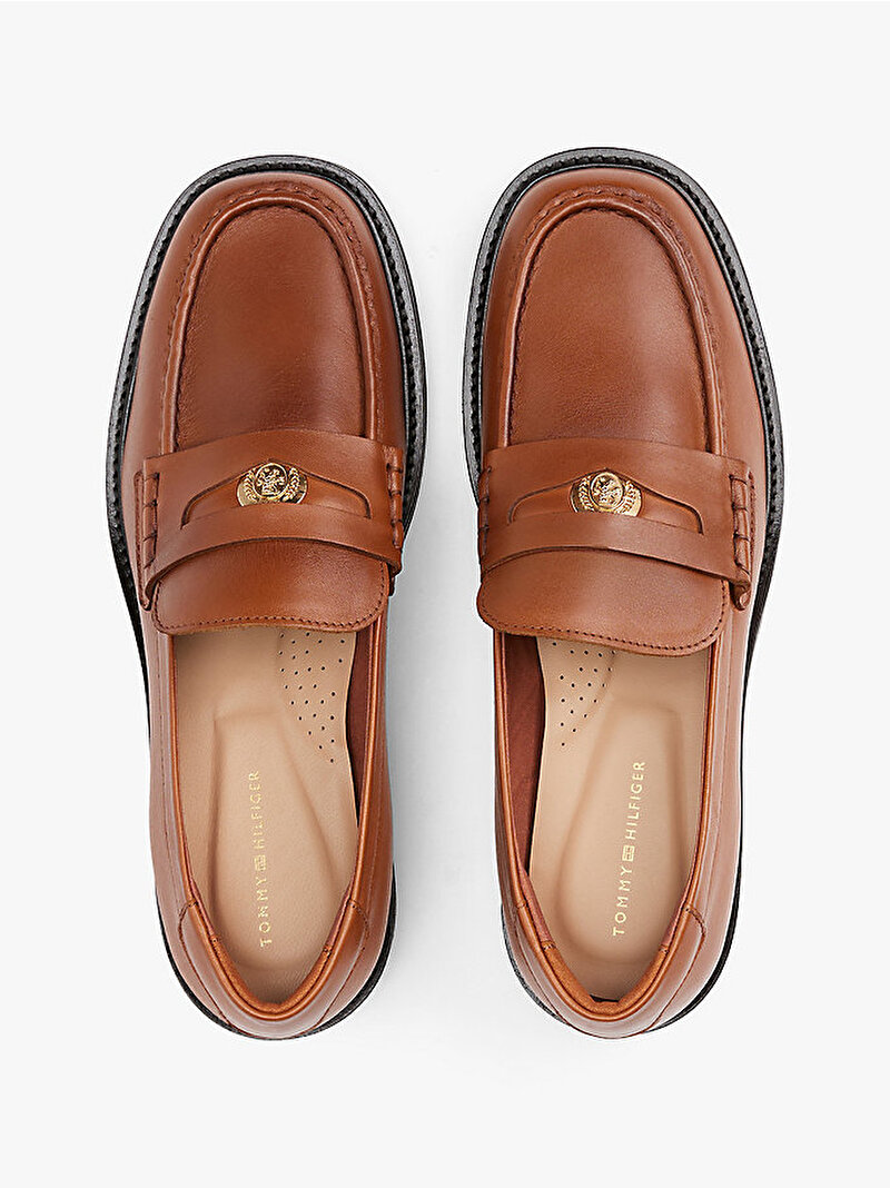 Kadın Crest Squarish Toe Loafer Kahverengi FW0FW08633GPA