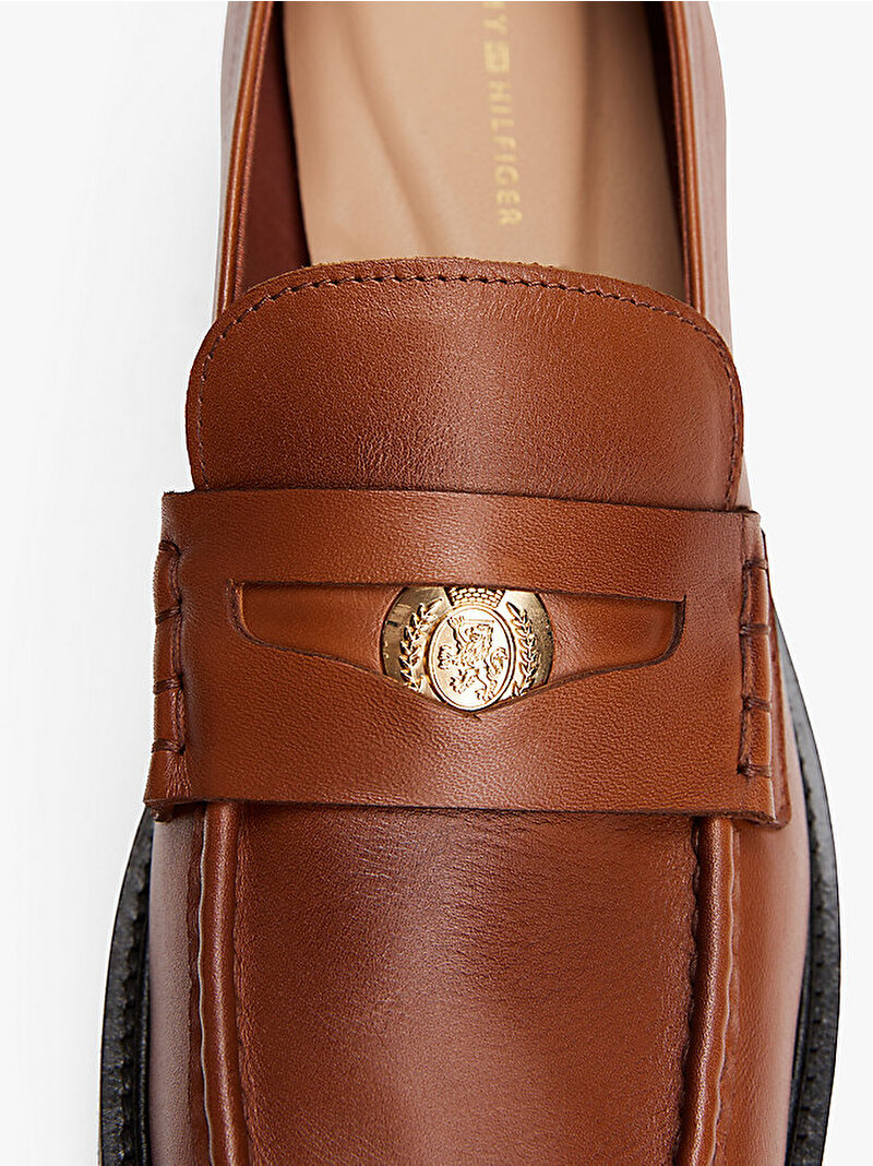 Kadın Crest Squarish Toe Loafer Kahverengi FW0FW08633GPA