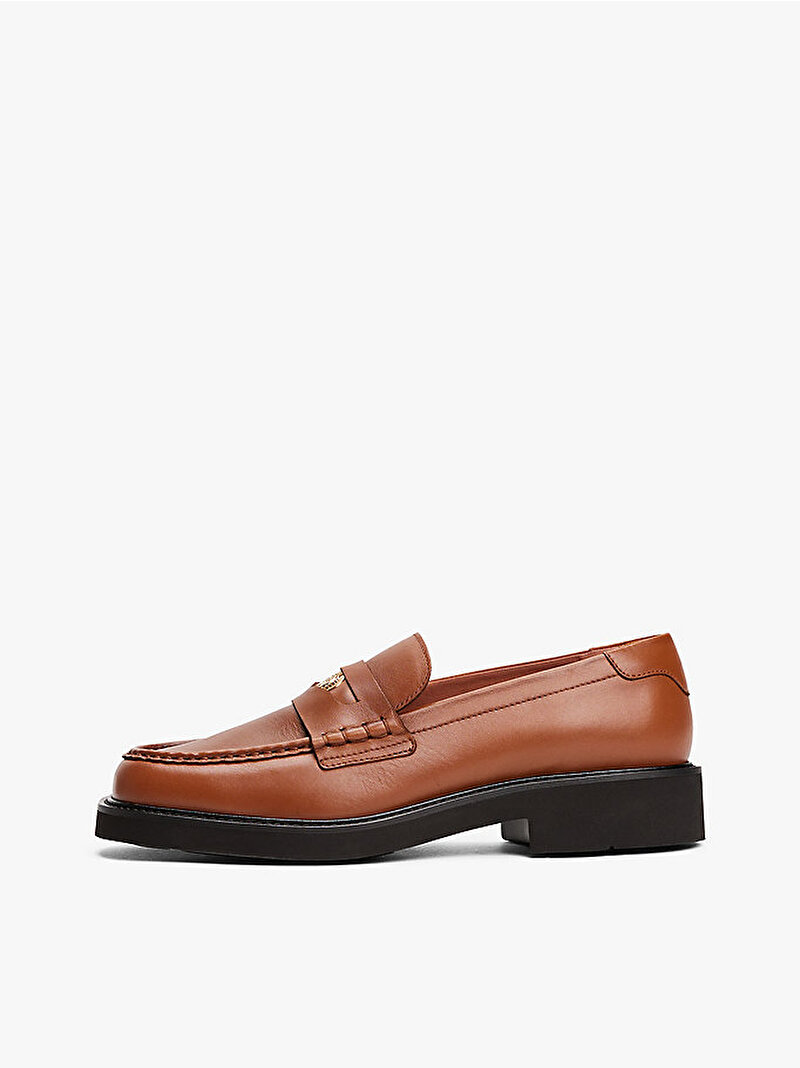 Kadın Crest Squarish Toe Loafer Kahverengi FW0FW08633GPA