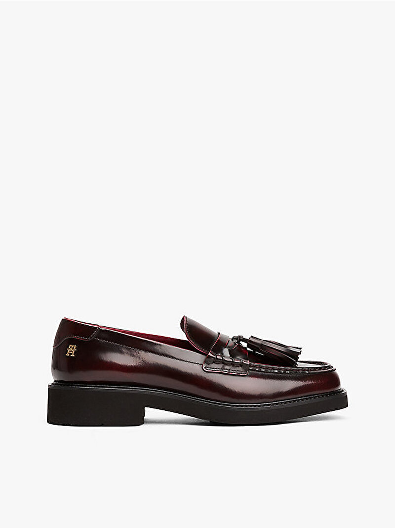 Kadın Tassel Squarish Toe Loafer Kırmızı FW0FW08749XJS