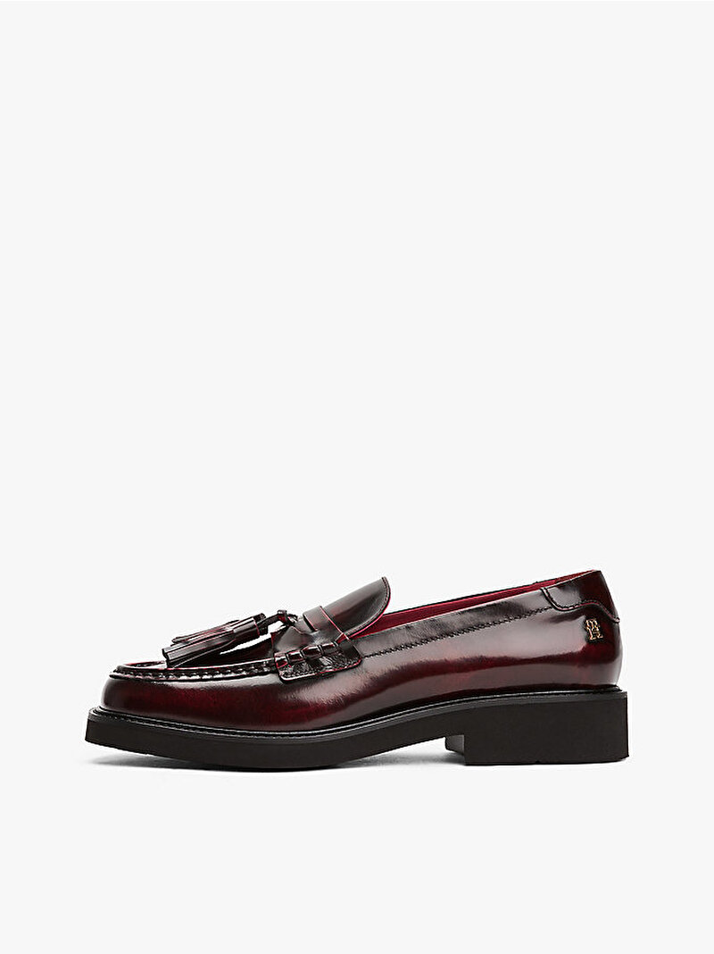 Kadın Tassel Squarish Toe Loafer Kırmızı FW0FW08749XJS
