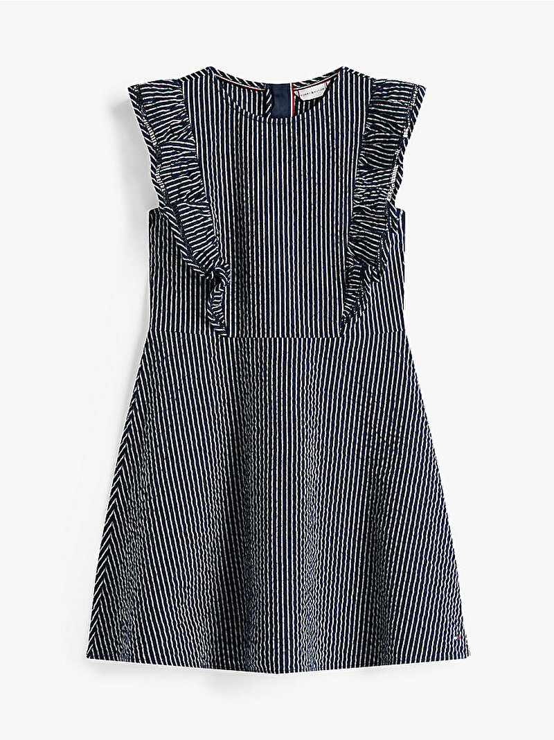 Kız Çocuk Seersucker Stripe Elbise Lacivert KG0KG08601C1G