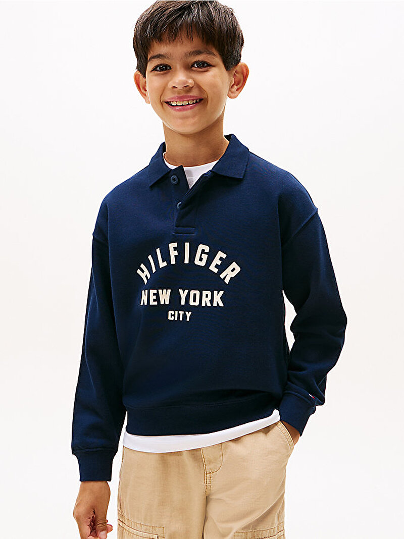 Erkek Çocuk Hilfiger Graphic Sweatshirt Lacivert KB0KB09805C1G