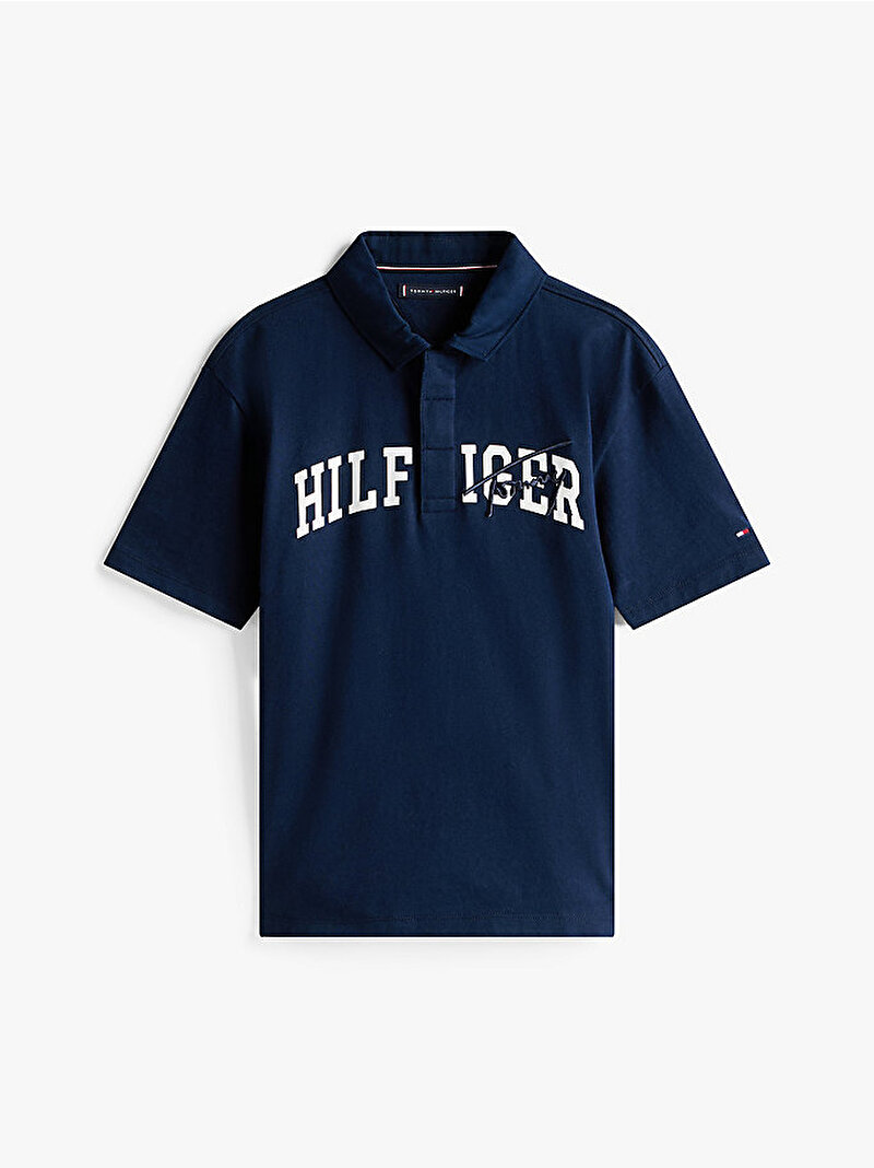 Erkek Çocuk Archive TH Mixed Graphic Polo T-shirt Lacivert KB0KB09717C1G
