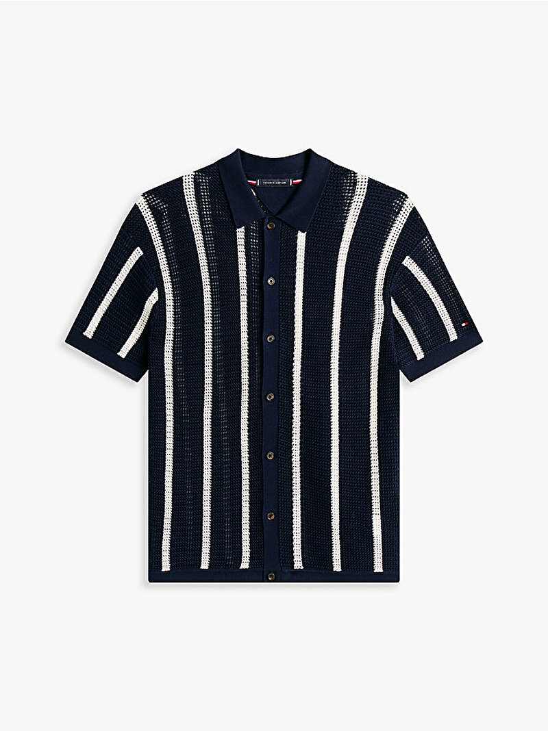 Erkek Vertical Stripe Open Kazak Lacivert MW0MW412250FA