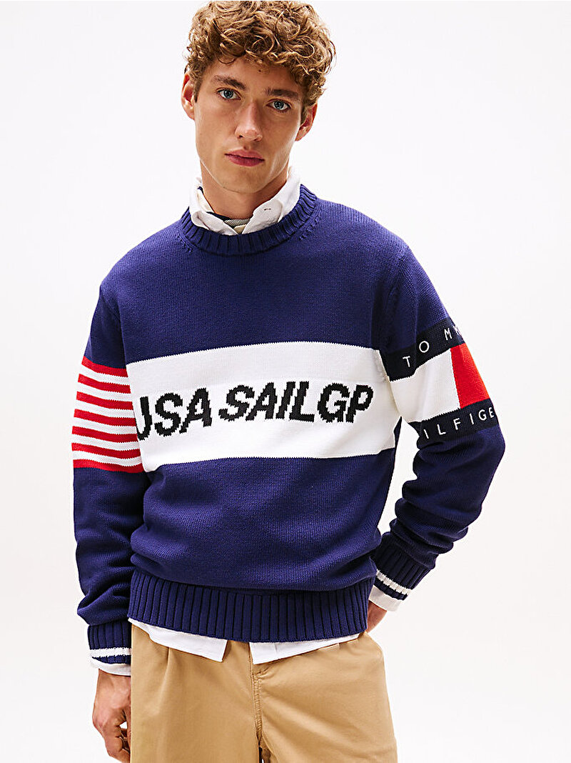 Unisex Tommy x U.S. Sail GP Team Colour-Blocked Kazak Lacivert MW0MW41542DY4