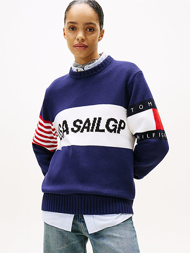 Unisex Tommy x U.S. Sail GP Team Colour-Blocked Kazak Lacivert MW0MW41542DY4