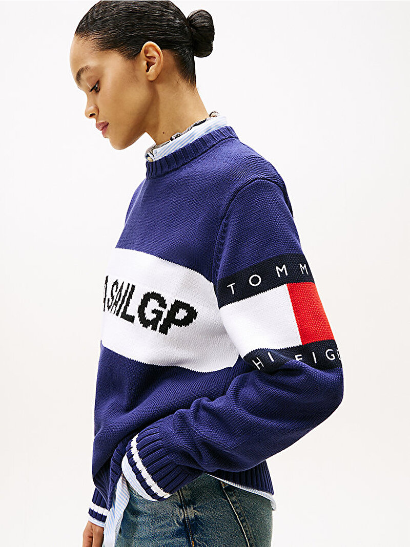 Unisex Tommy x U.S. Sail GP Team Colour-Blocked Kazak Lacivert MW0MW41542DY4