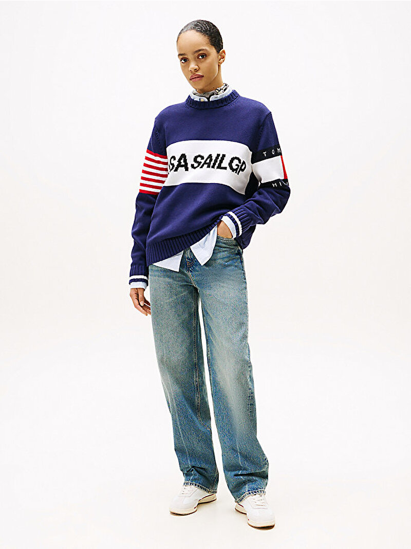 Unisex Tommy x U.S. Sail GP Team Colour-Blocked Kazak Lacivert MW0MW41542DY4