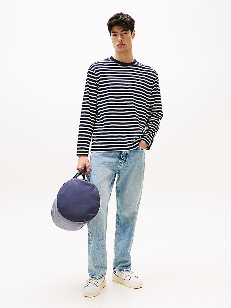 Erkek TJM Regular Sflag Breton T-shirt Lacivert DM0DM21813C1G