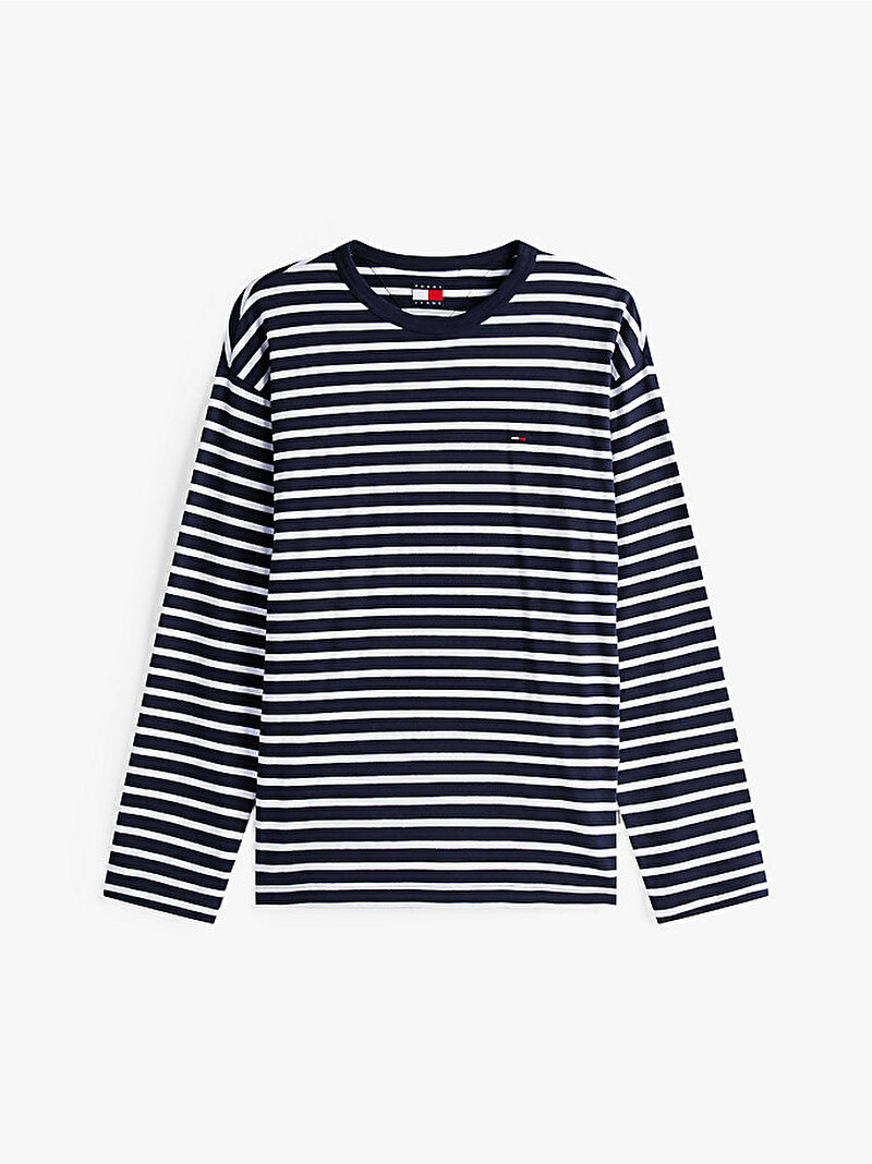 Erkek TJM Regular Sflag Breton T-shirt Lacivert DM0DM21813C1G
