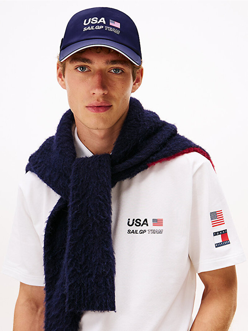 Erkek Tommy x U.S. Sail GP Team Logo Baseball Şapka Lacivert AM0AM13975C1G