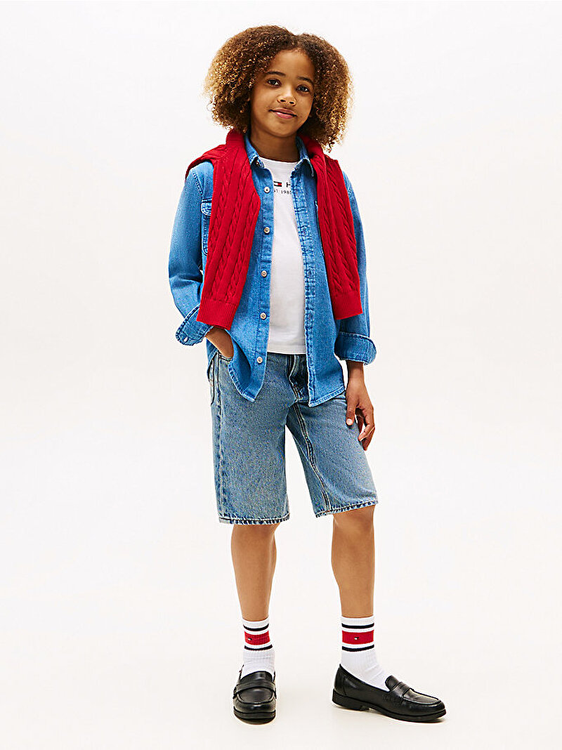 Erkek Çocuk Mid Blue Denim Gömlek Mavi  KB0KB096881A4