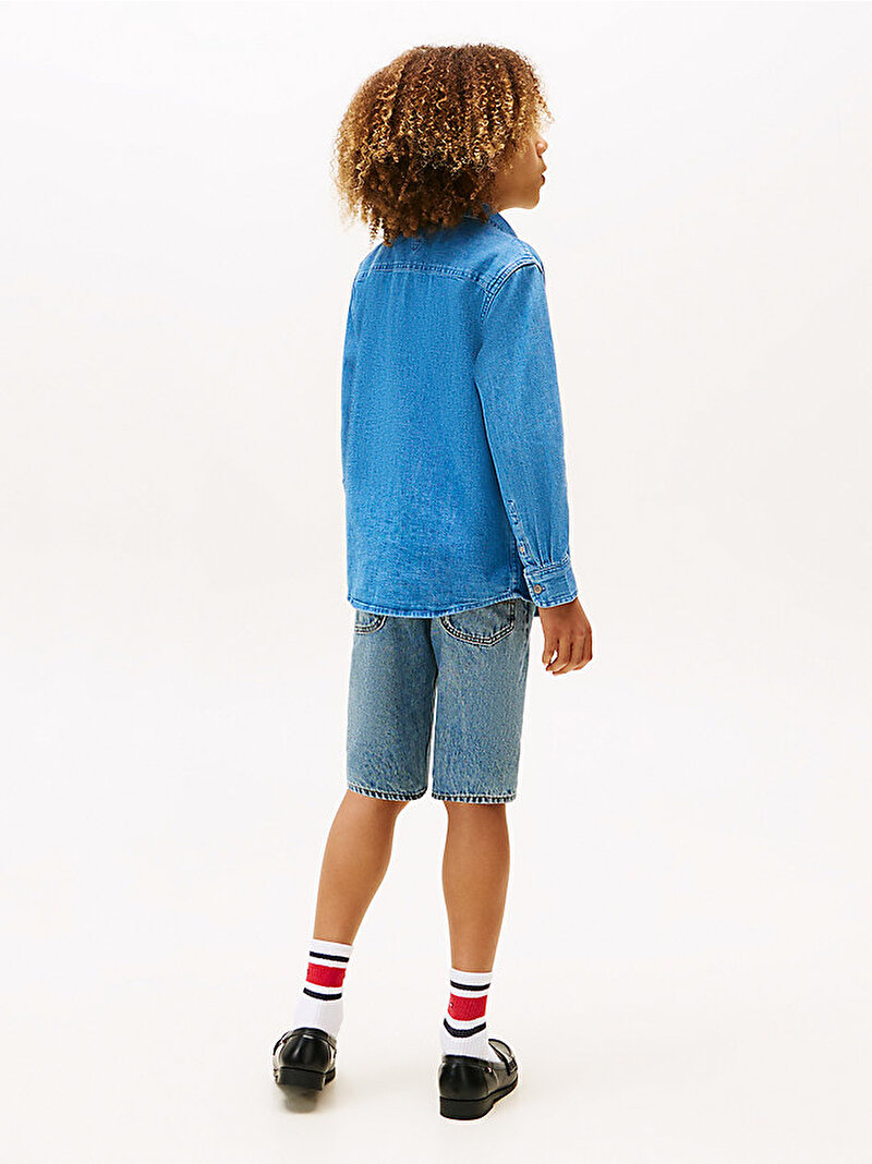 Erkek Çocuk Mid Blue Denim Gömlek Mavi  KB0KB096881A4