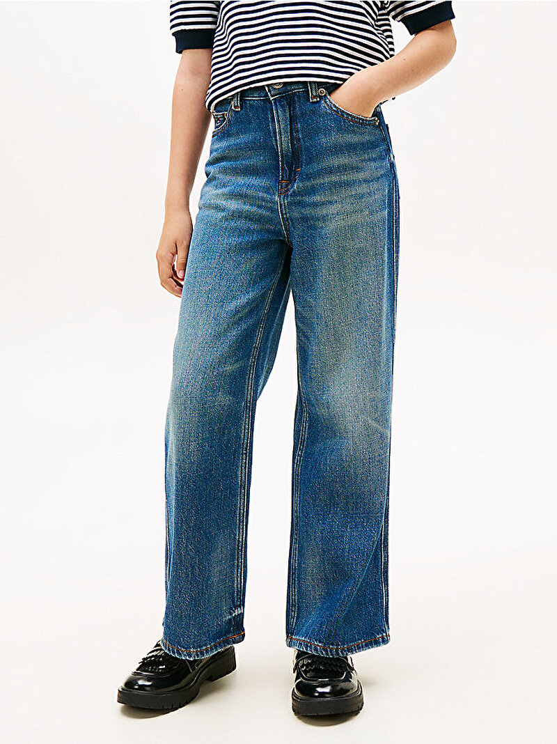 Kız Çocuk Mabel Vintage Washed Jean Pantolon Mavi  KG0KG087451BZ