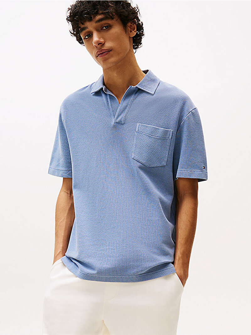 Erkek Gmd Riviera Classic Polo T-shirt Mavi  MW0MW39558C2B