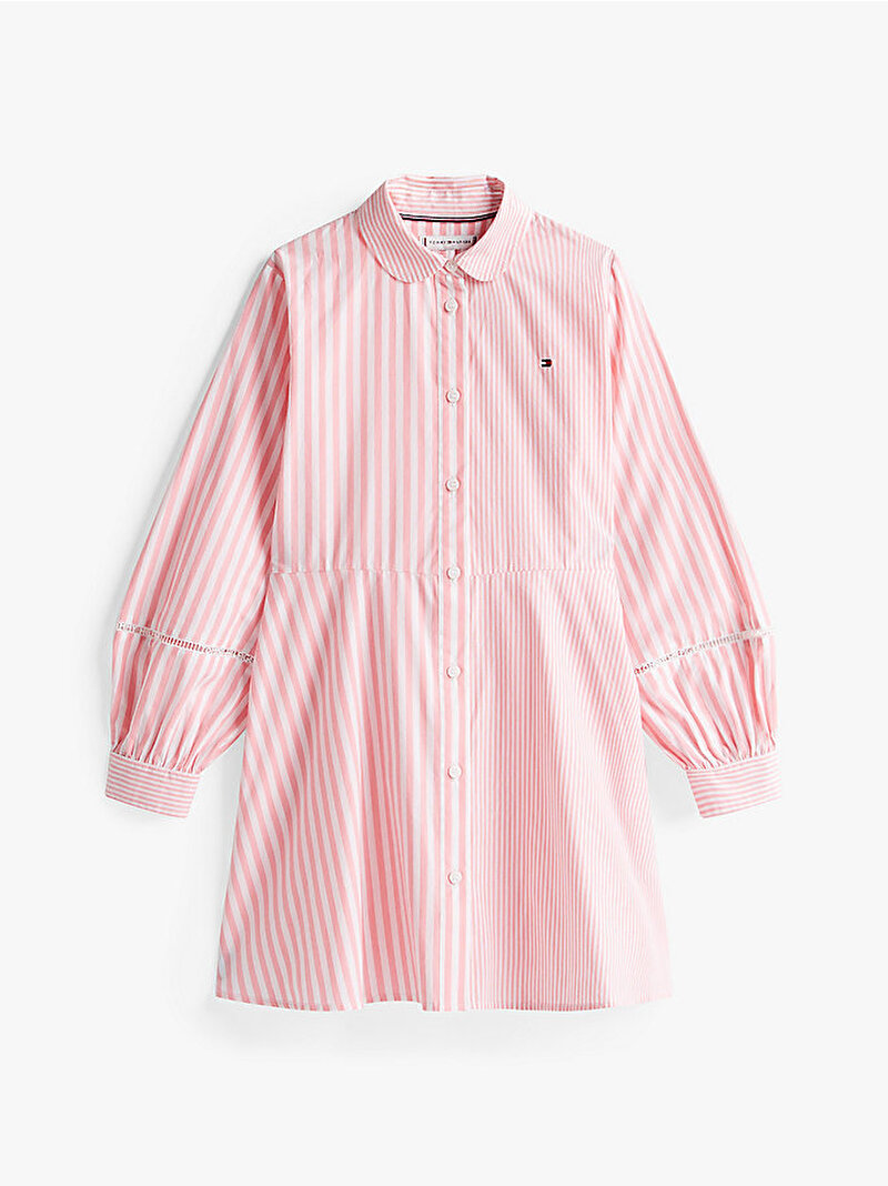 Kız Çocuk Striped Gömlek Elbise Pembe  KG0KG08604TIA