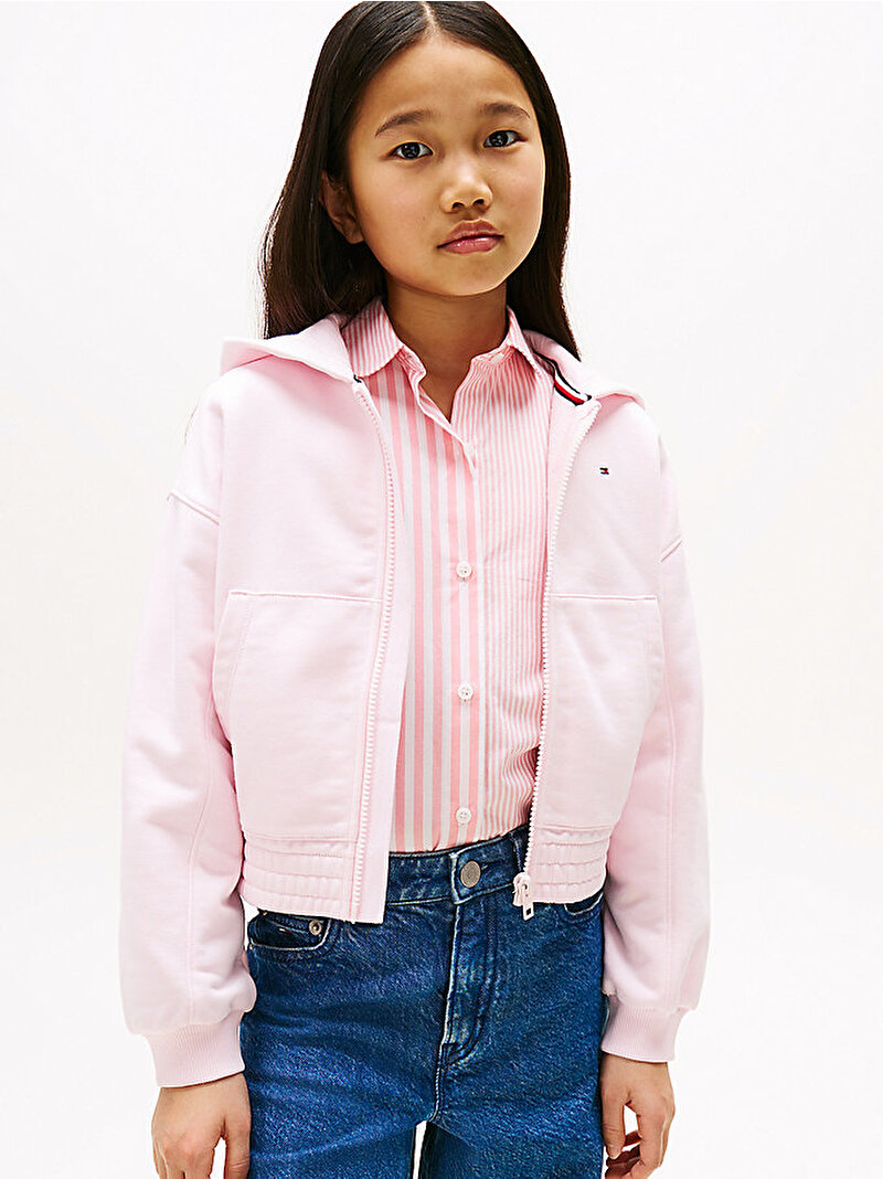 Kız Çocuk Tommy Puff Print Sweatshirt Pembe  KG0KG08688TOG