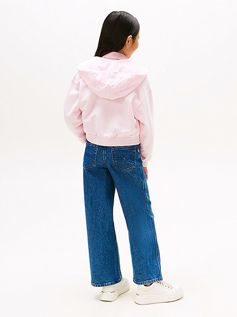 Kız Çocuk Tommy Puff Print Sweatshirt Pembe  KG0KG08688TOG