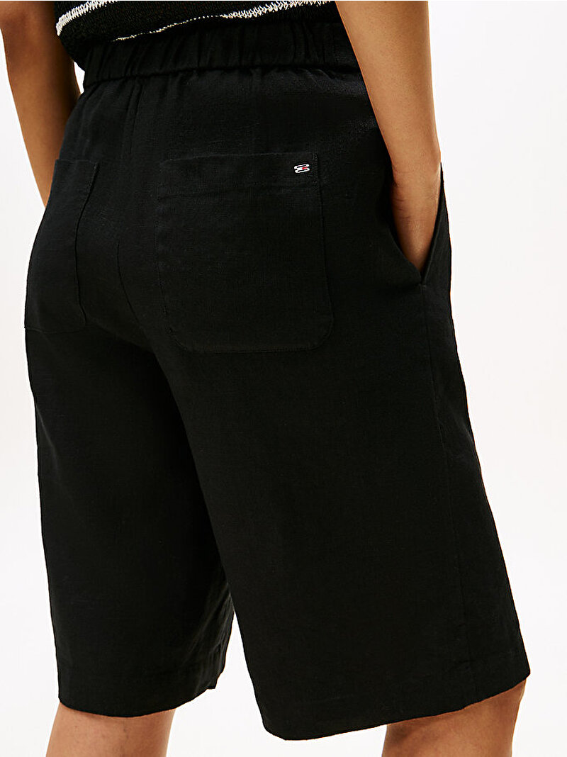 Kadın Essential Linen Tailored Şort Siyah WW0WW46824BDS