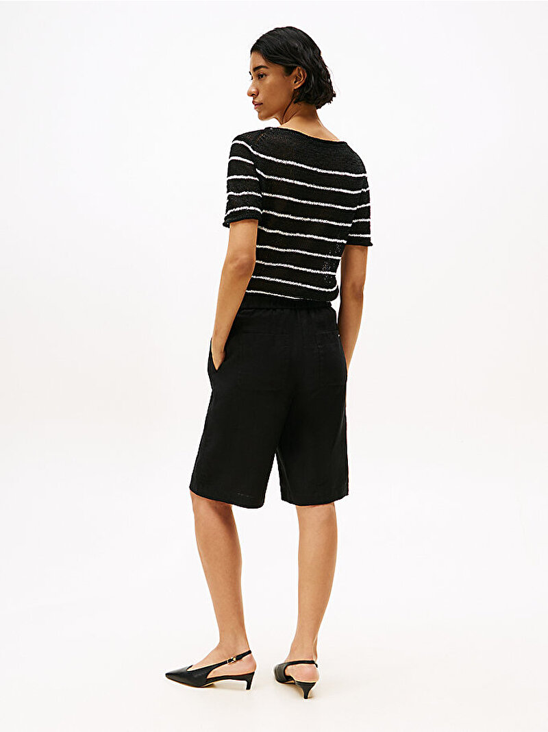 Kadın Essential Linen Tailored Şort Siyah WW0WW46824BDS
