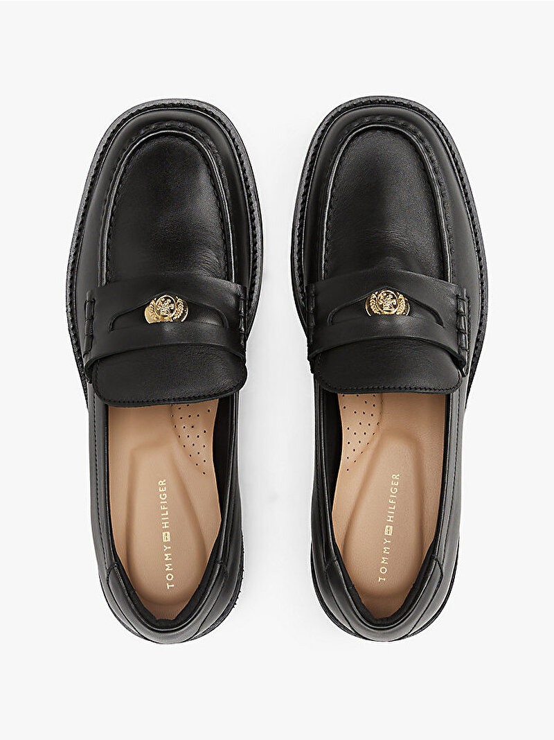 Kadın Crest Squarish Toe Loafer Siyah FW0FW08633BDS