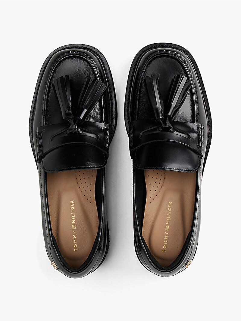 Kadın Tassel Squarish Toe Loafer Siyah FW0FW08749BDS