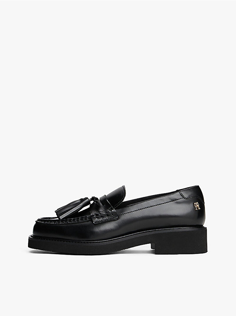 Kadın Tassel Squarish Toe Loafer Siyah FW0FW08749BDS