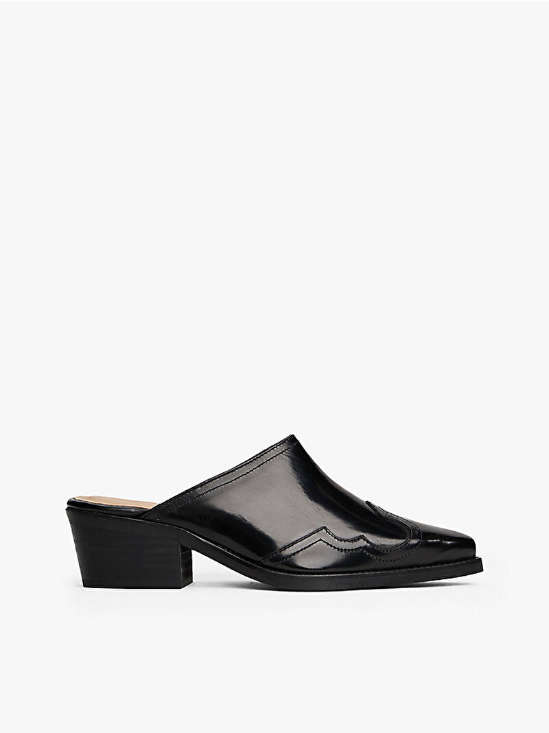 Kadın Western Abrasivato Topuklu Terlik Siyah FW0FW08887BDS