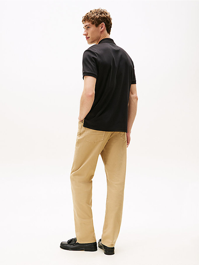Erkek Interlock Zip Regular Polo T-shirt Siyah MW0MW39552BDS