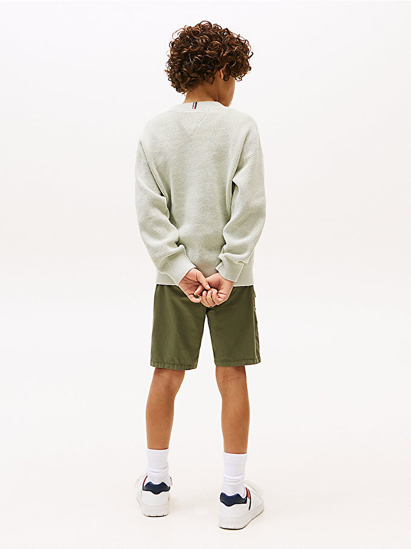 Erkek Çocuk Cotton Texture Kazak Yeşil KB0KB09756M1C