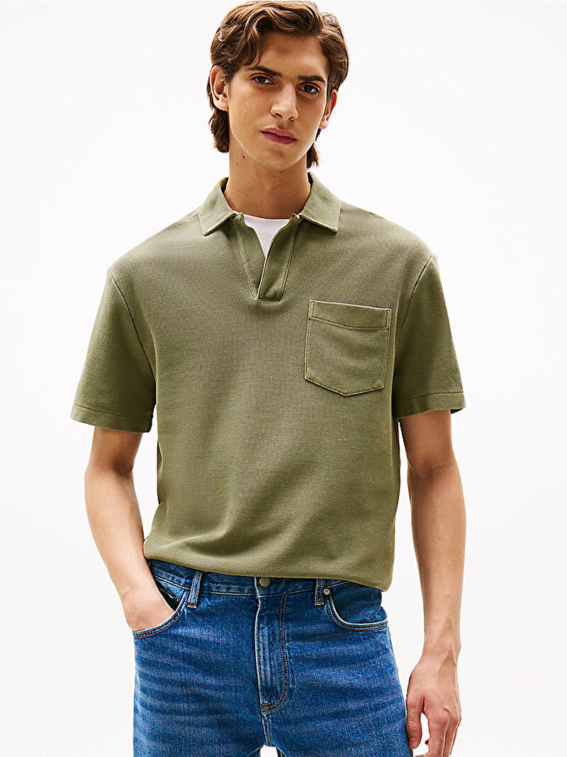 Erkek Gmd Riviera Classic Polo T-shirt Yeşil MW0MW39558PLI