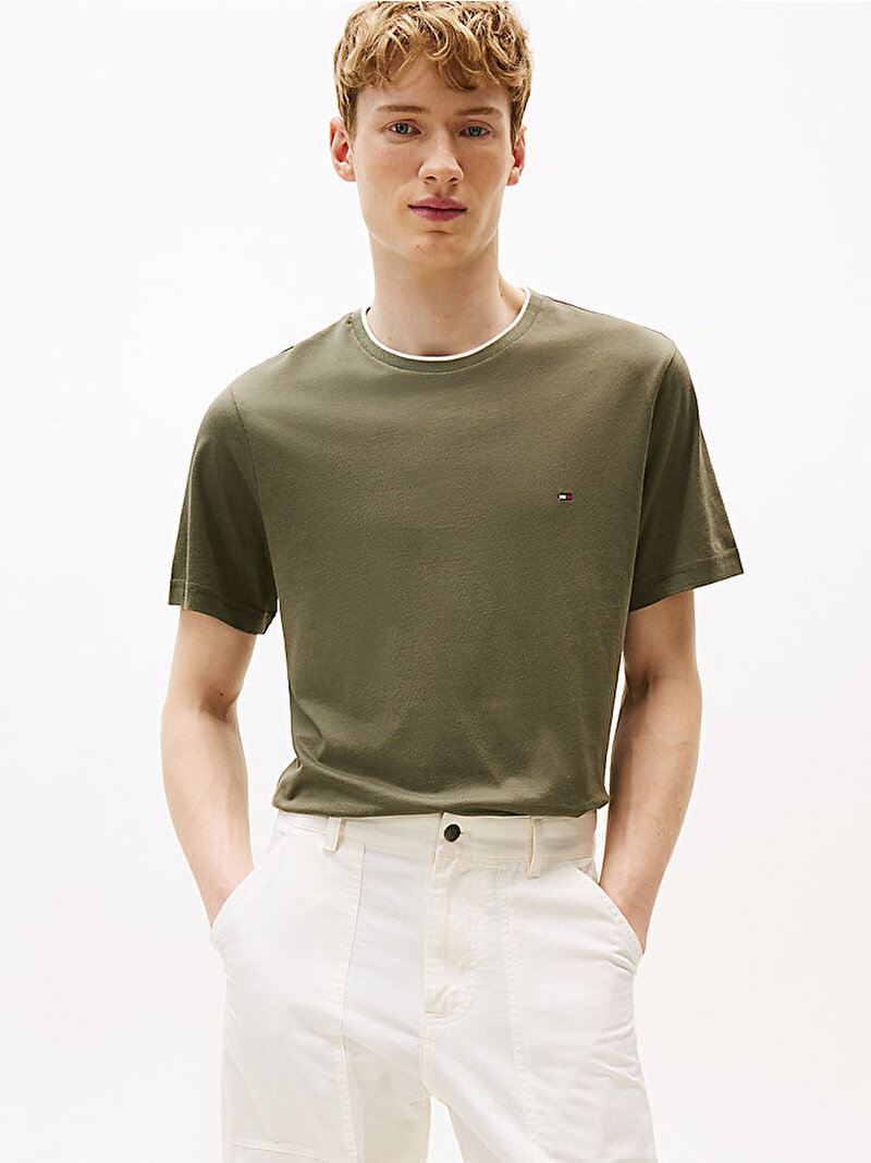 Erkek Cotton Modal T-shirt Yeşil MW0MW39368PLI