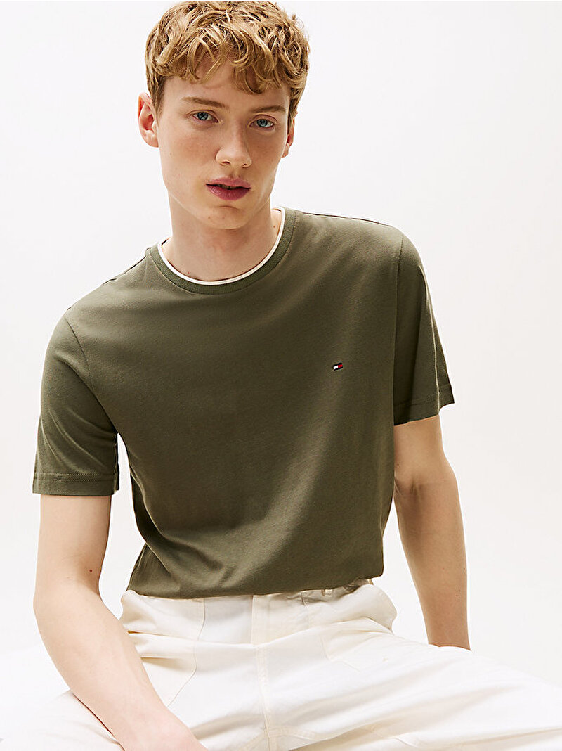 Erkek Cotton Modal T-shirt Yeşil MW0MW39368PLI