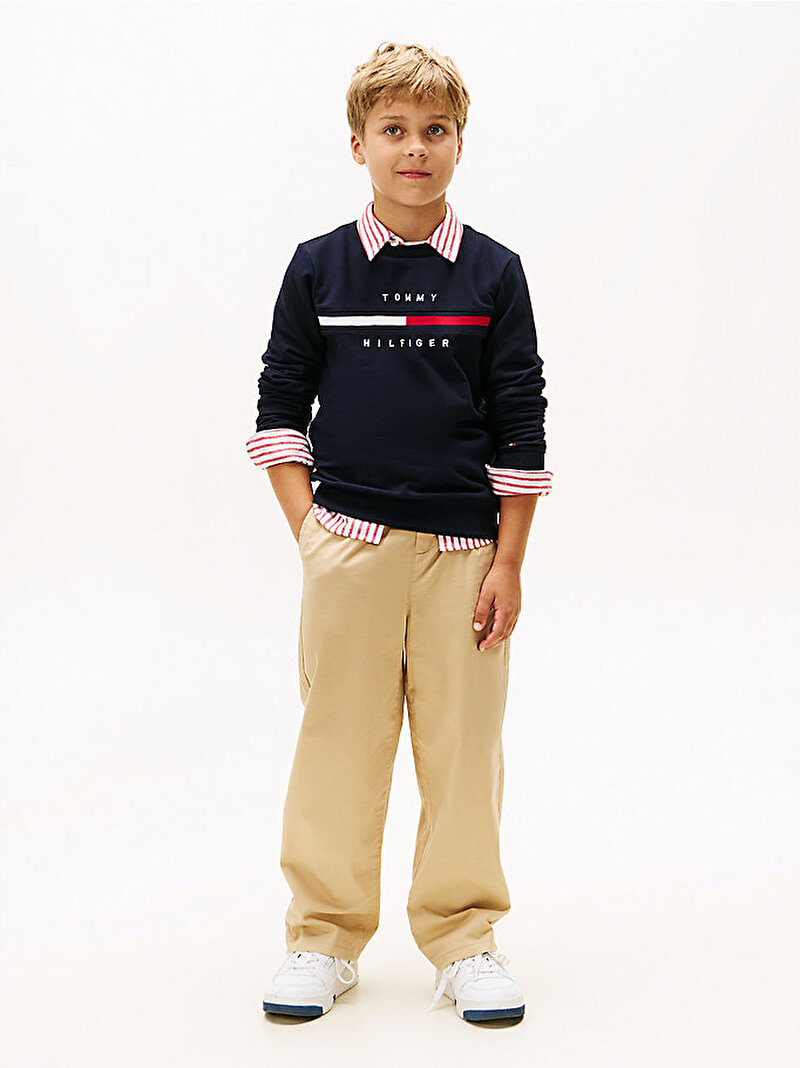 Erkek Çocuk Pleated Chino Pantolon Bej  KB0KB09780AB9