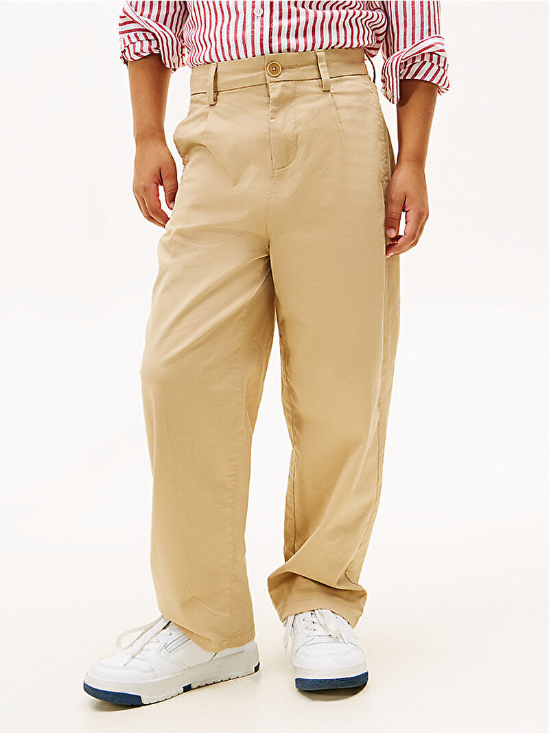 Erkek Çocuk Pleated Chino Pantolon Bej  KB0KB09780AB9