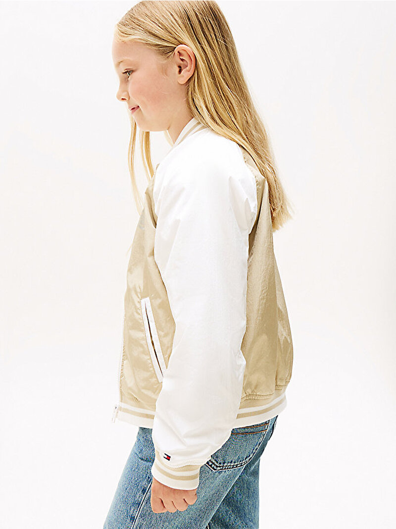 Kız Çocuk Butterfly Graphic Bomber Ceket Bej  KG0KG08754RBV