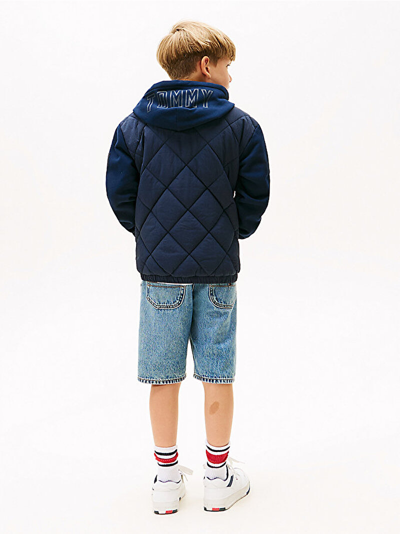 Erkek Çocuk Mix Media Quilted Bomber Ceket Lacivert KB0KB09736C1G
