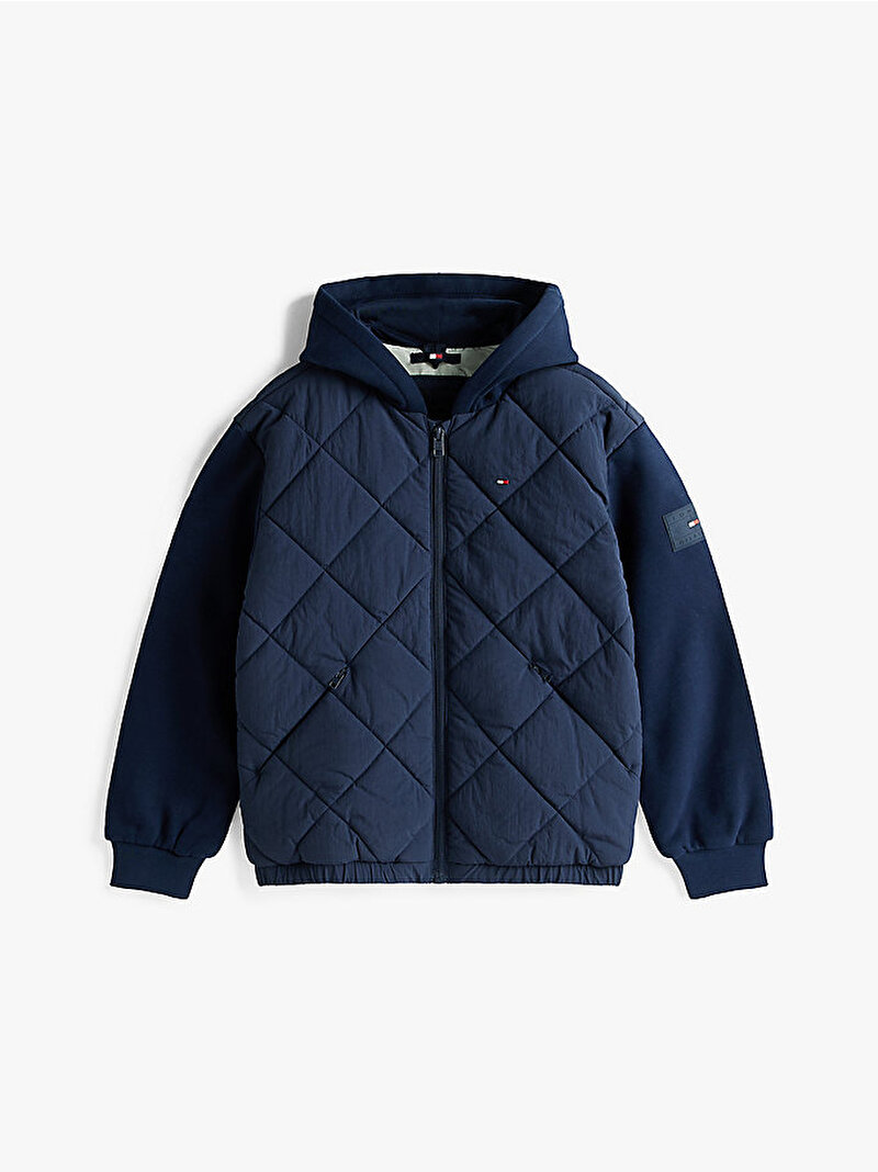 Erkek Çocuk Mix Media Quilted Bomber Ceket Lacivert KB0KB09736C1G