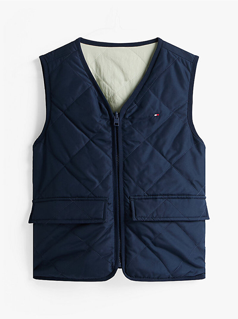 Erkek Çocuk Reversible Mix Media Quilted Yelek Çok renkli KB0KB09816C1G