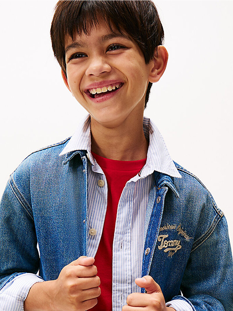 Erkek Çocuk Emb Shacket Mid Blue Overshirt Ceket Mavi  KB0KB098421A4