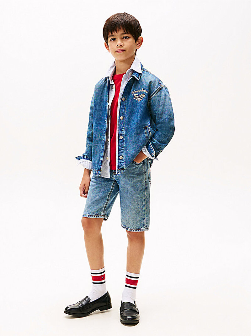 Erkek Çocuk Emb Shacket Mid Blue Overshirt Ceket Mavi  KB0KB098421A4