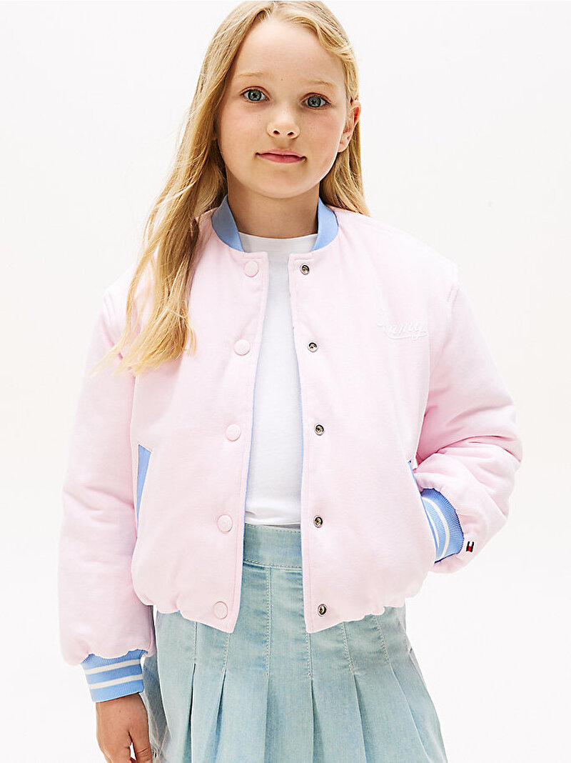 Kız Çocuk Reversible Varsity Bomber Ceket Mavi  KG0KG08727C14