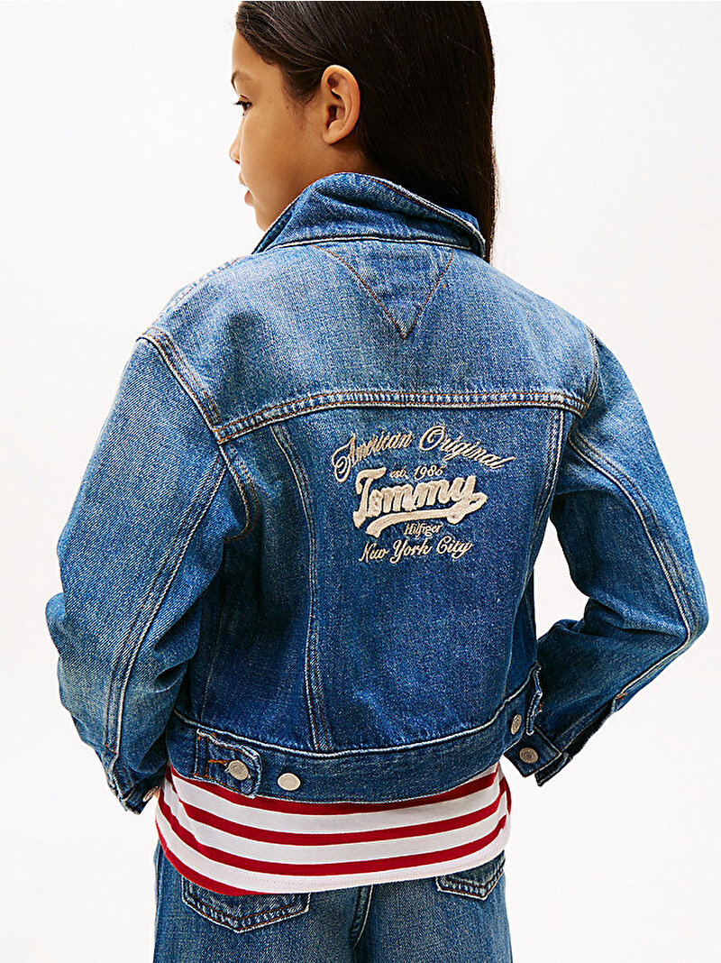 Kız Çocuk Trucker Denim Ceket Mavi  KG0KG087521BK