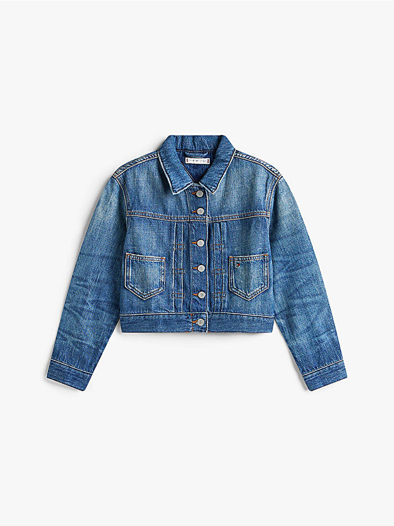 Kız Çocuk Trucker Denim Ceket Mavi  KG0KG087521BK
