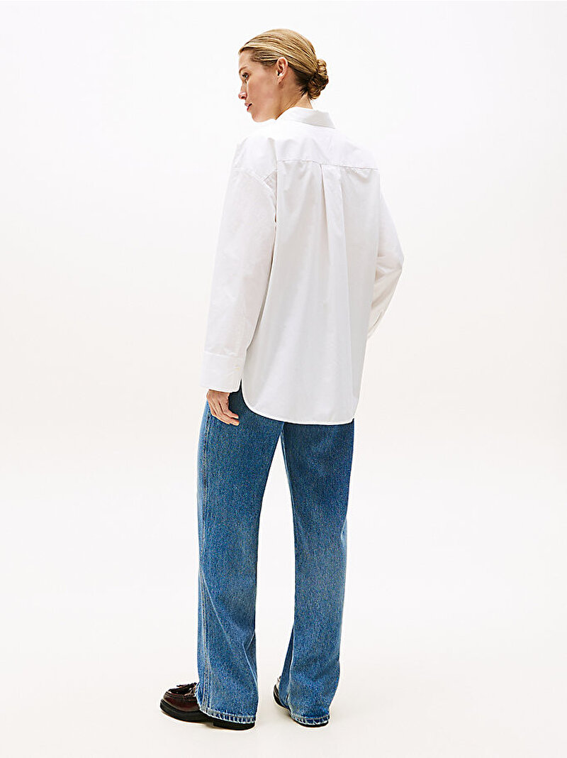 Kadın Essential Poplin New Easy Gömlek Beyaz  WW0WW45892YCF